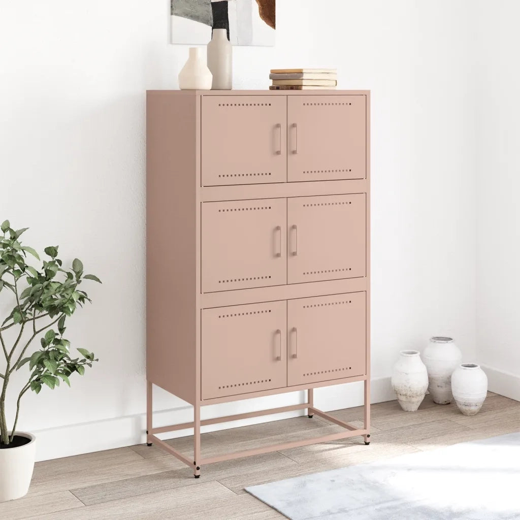Credenza | Madia | Buffet da pranzo | Armadio da pranzo Rosa 68,5x38,5x123,5 in Acciaio