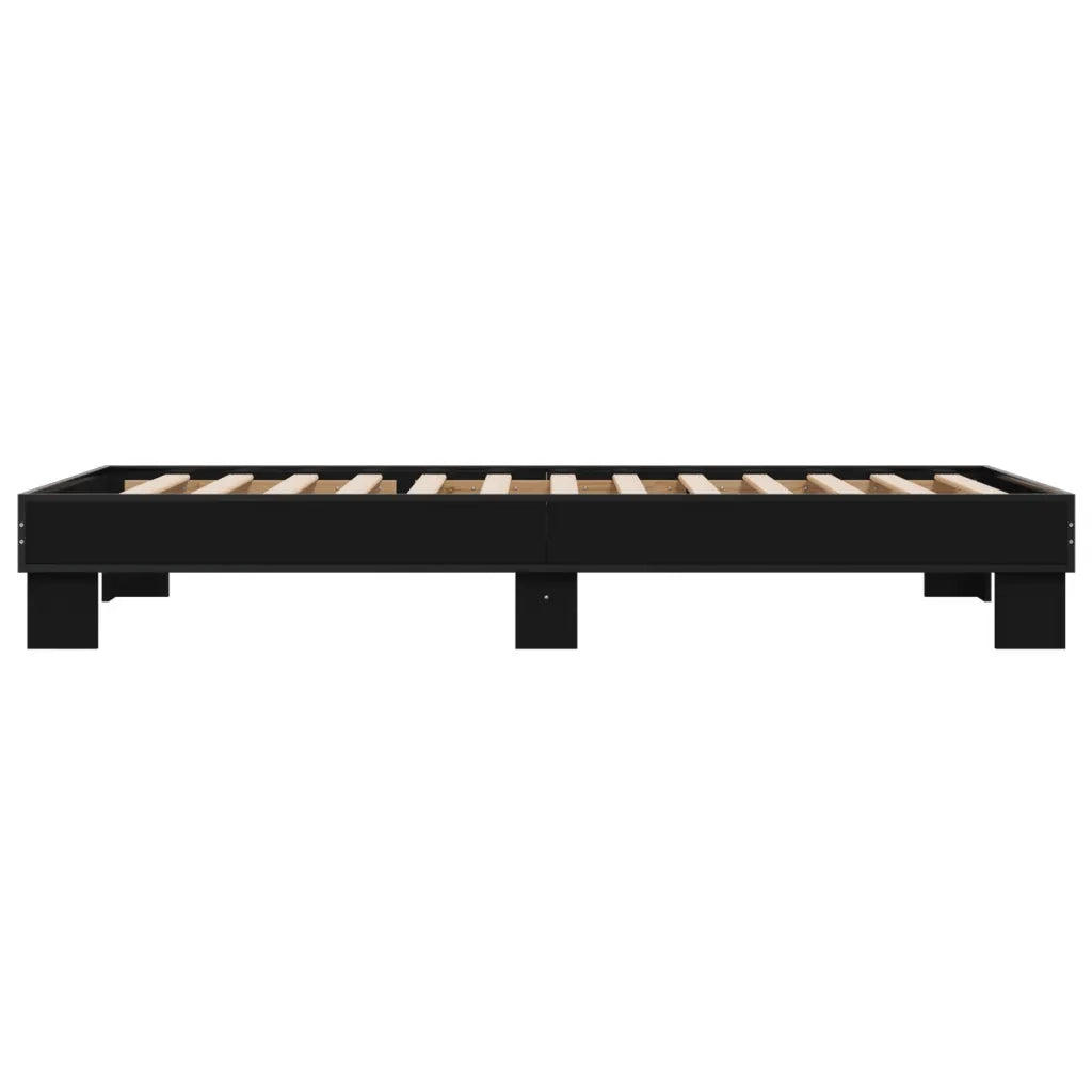 Giroletto Nero 90x200 cm in Legno Multistrato e Metallo