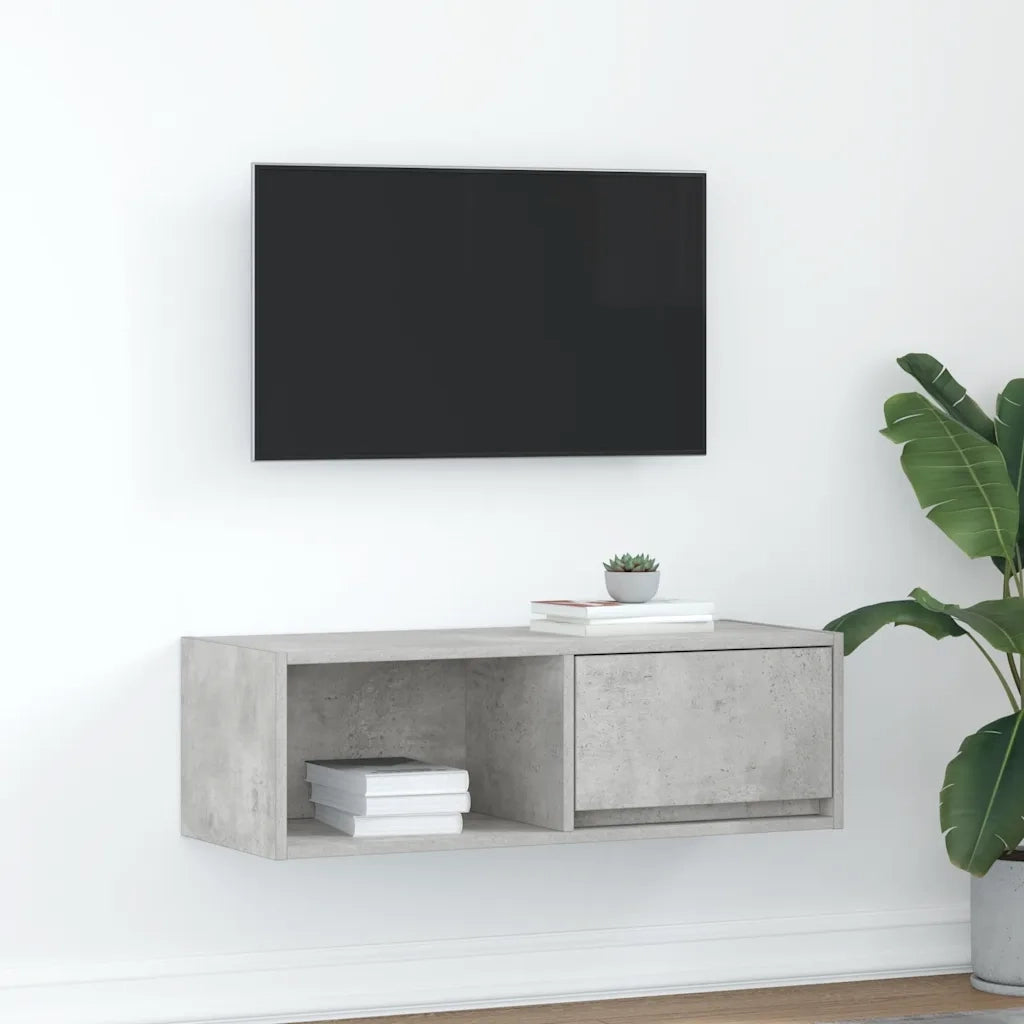 Mobile per TV Grigio Cemento 80x31x25,5 cm Legno Multistrato