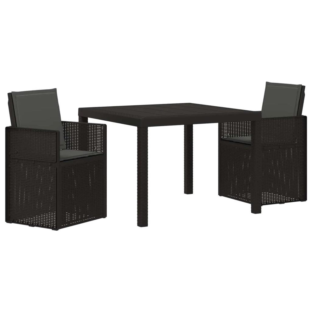 Set da Pranzo per Giardino con cuscino 3 pcs Antracite PP