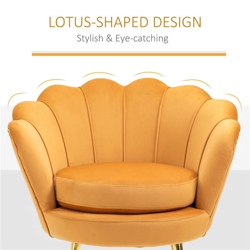 POLTRONA VINTAGE DI DESIGN IN VELLUTO GIALLO