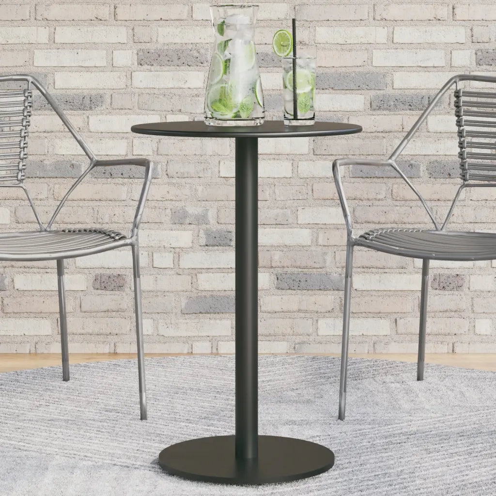 Tavolo da Giardino Rotondo Nero Ø50x72 cm in Acciaio 4009308