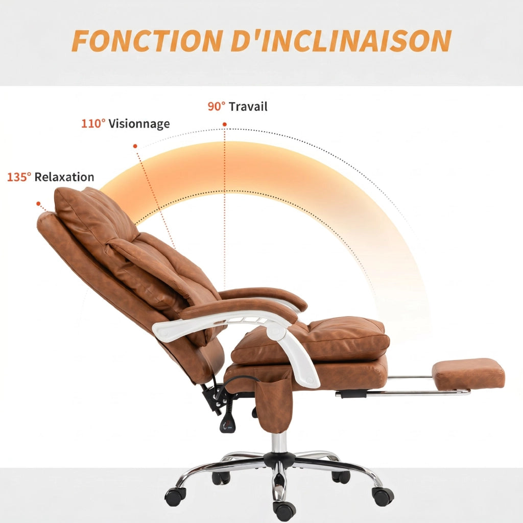 Sedia da ufficio ergonomica ¨C zephmum ¨C marrone