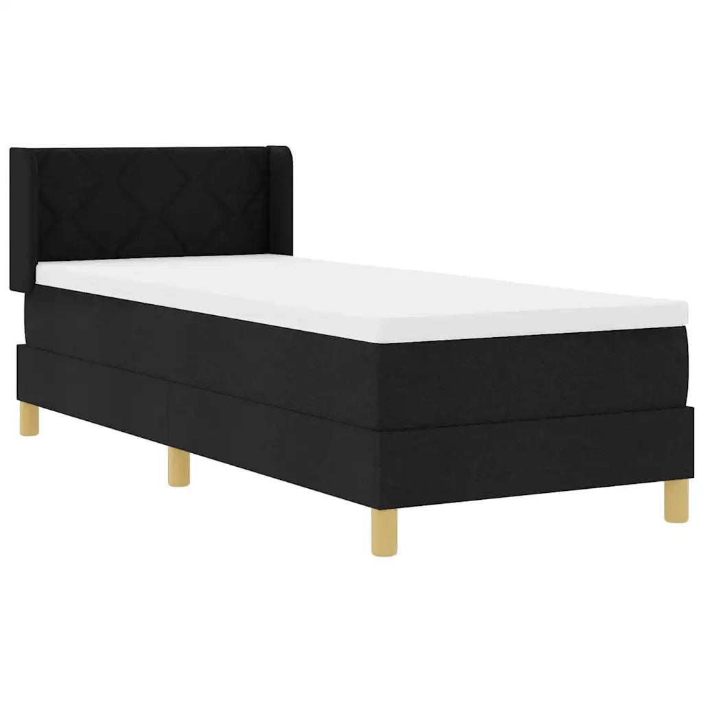 Letto a molle con materasso Nero 200 x 80 cm Tessuto 3341323