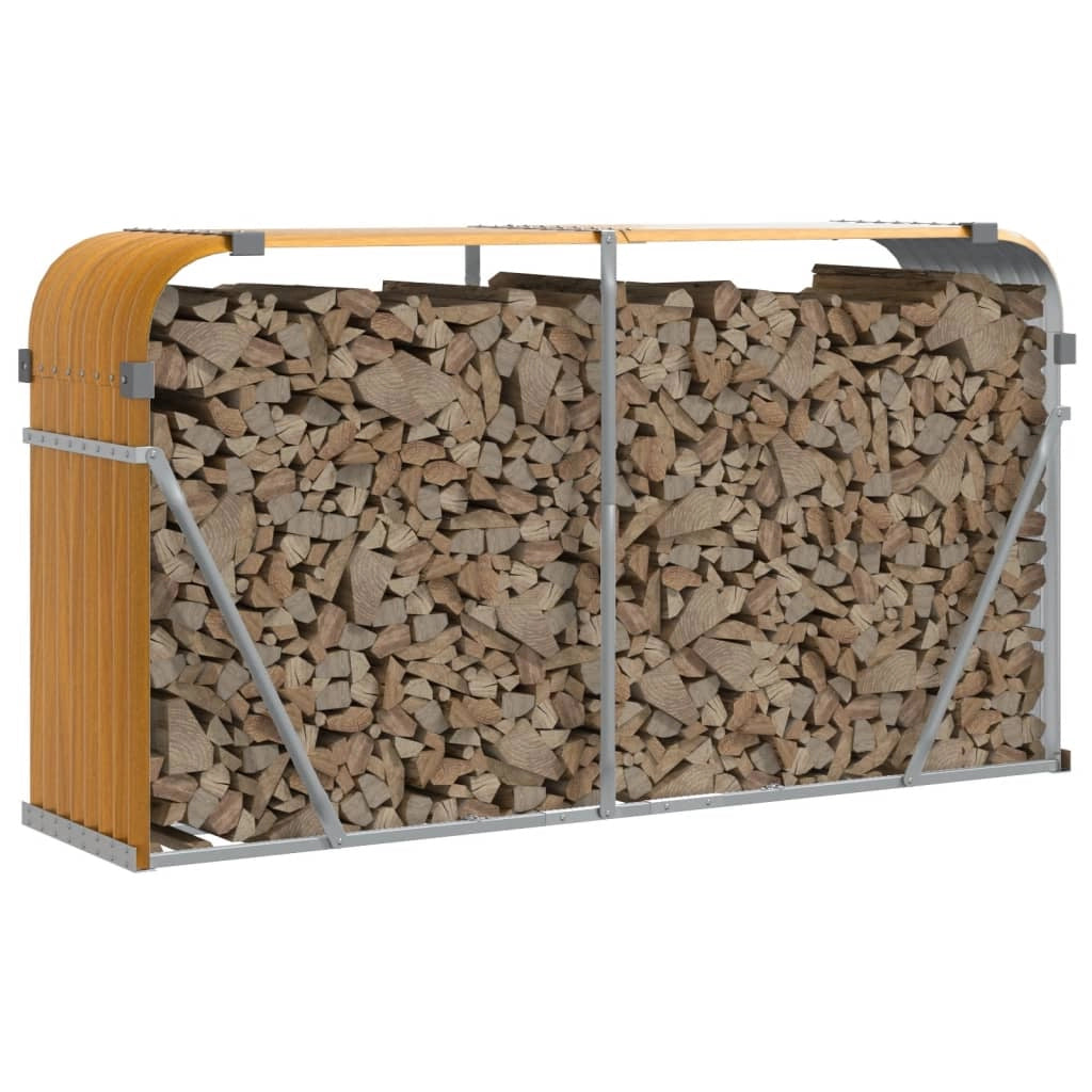 Portalegna chiaro 180 x 45 x 100 cm acciaio zincato marrone 02_0043812