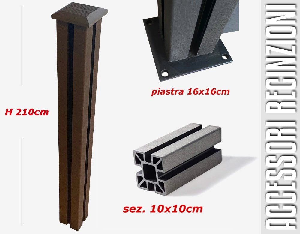 Listoni WPC L196xH183cm per recinzione colore Rovere listone 205x1805mm spessore 20mm