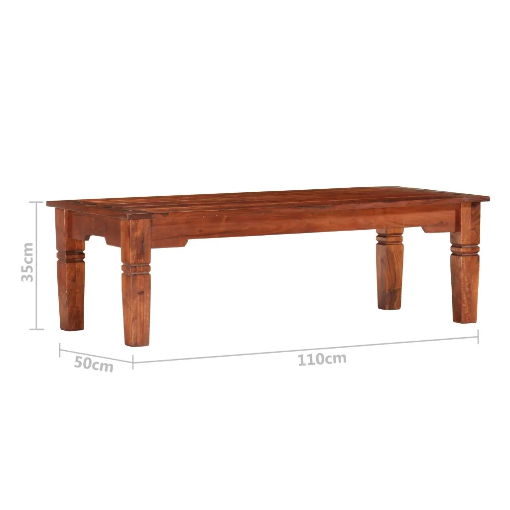 vidaXL Tavolino da Salotto 110x50x35 cm in Legno Massello di Acacia