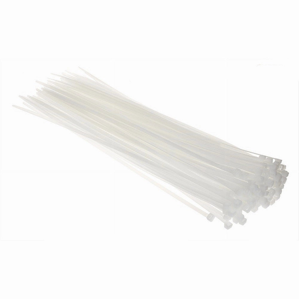 Trade Shop - Set 100 Pz Fascette Serracavo Autobloccanti In Nylon Bianco 4.8 X 350mm 48-350-b -