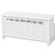 Pouf/sgabello/panca contenitore/mobile in stile barocco bianco 3002032