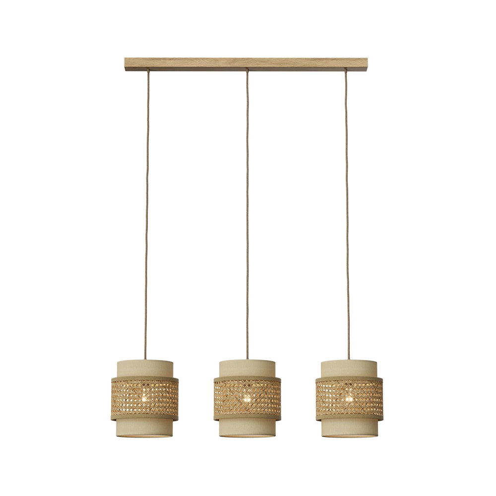Vicco Lampada a sospensione 3pcs Rattan/crema 70 x 120 cm