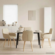 Sedie da pranzo 4 pz Tessuto Crema 56,5 x 50 x 87,5 cm 3428199
