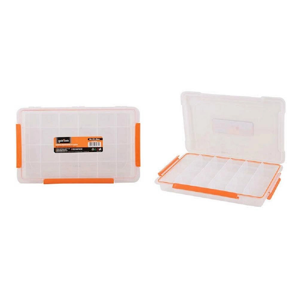 Trade Shop - Cassetta Portautensili Scomparti Regolabili Viti Tasselli Organizer 360x220x50mm -
