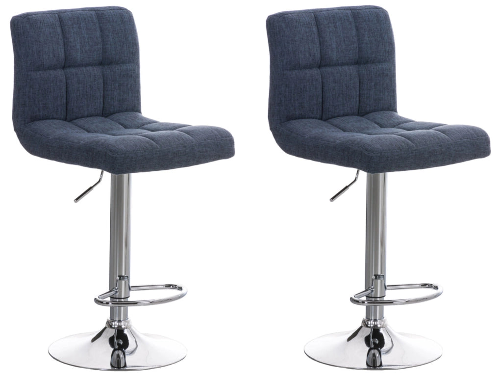 Set di 2 sgabelli Peru in tessuto blu