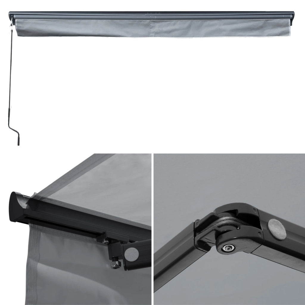 Tenda SAULE 2,95 × 2,5 m con semicupio - Tessuto grigio e struttura grigia