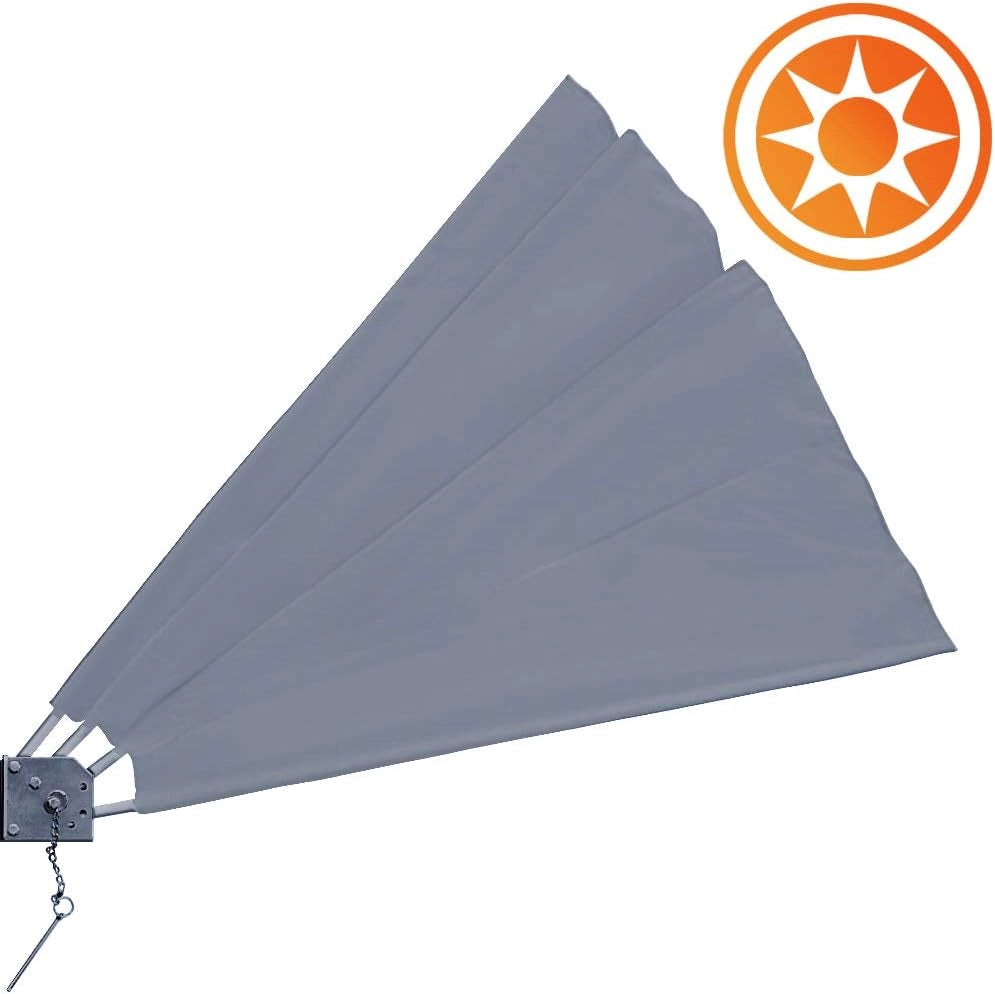 2x Tenda a Ventaglio da Balcone Pieghevole con Supporto 140x140cm Frangivento Privacy Terrazza Tenda Laterale