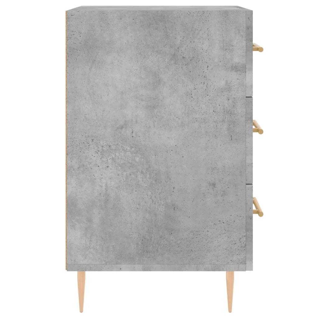 Comodino Grigio Cemento 40x40x66 cm in Legno Multistrato 827648