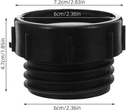 Adattatore per vite - Nero - Plastica - 60 mm vite fine e grove - Idoneo per acqua potabile - 6 x 6 x 4 cm