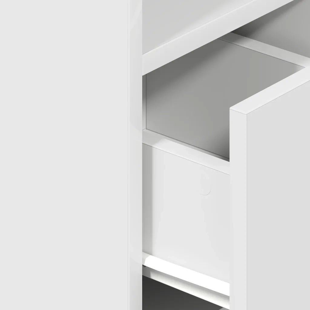 Set di 2 Comodini | Armadio da Notte | Mobiletto da notte con Cassetto Bianchi 25x31x66 cm