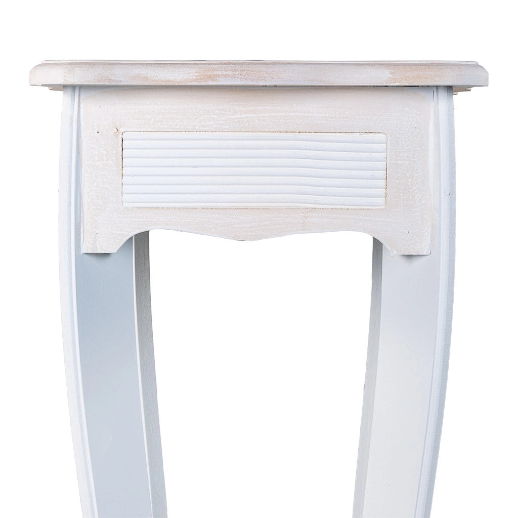 Supporto per vaso in legno bianco 30x30x76