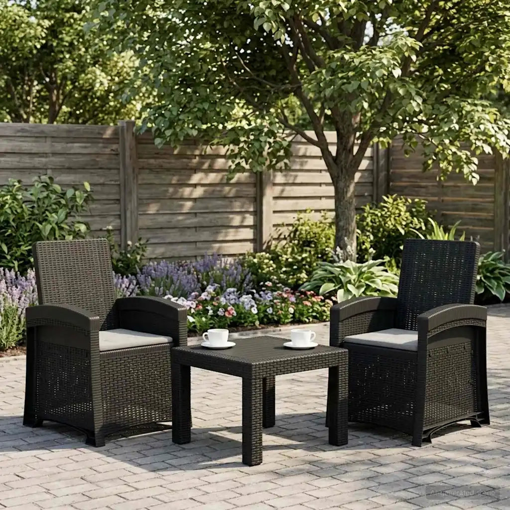Sedia da giardino reclinabile effetto rattan 2 pcs 8012019