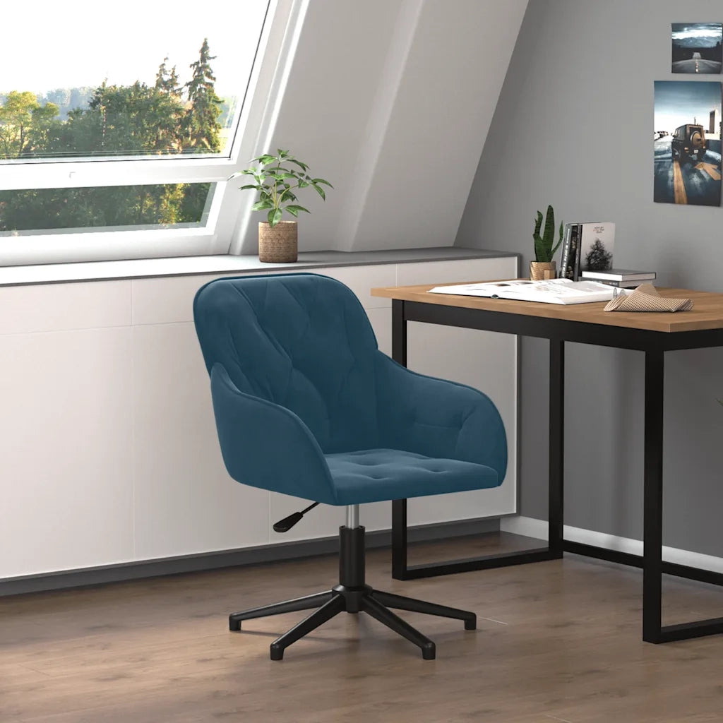 Sedia Girevole da Ufficio Blu in Vellutocod mxl 122287