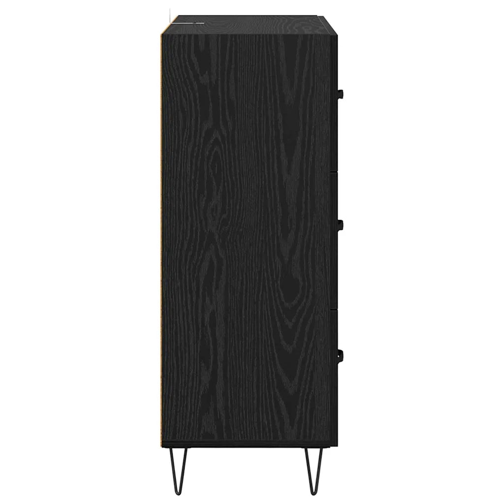 Credenza con Cassetto-Buffet-Armadio da cucina Rovere Nero 69,5 x 34 x 90 cm 302577
