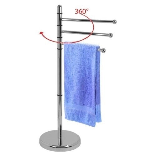 Piantana Portasciugamani da Bagno 3 Posti Girevoli Cromata Artex