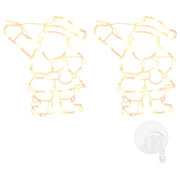 Luci di Natale Babbo Natale 2 pz 35 LED-Luci decorative natalizie Bianco Caldo