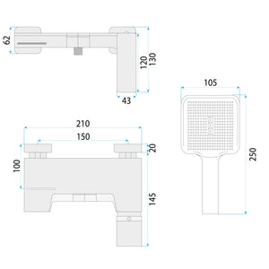 Rubinetto Da Vasca Rea Joe Brush Gold