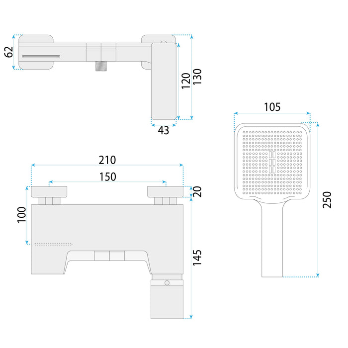 Rubinetto Da Vasca Rea Joe Brush Gold