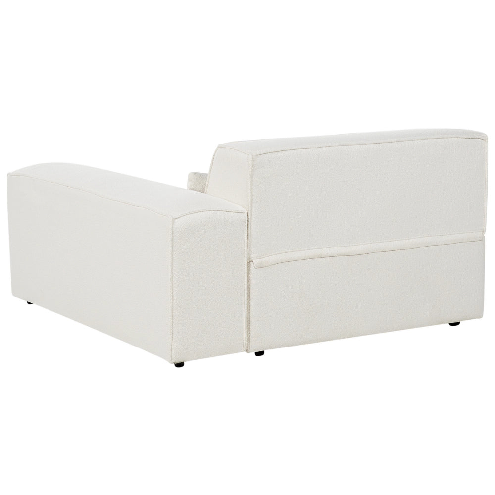Chaise Lounge sinistra Rivestimento in bouclé beige Gambe sintetiche Soggiorno moderno a sinistra