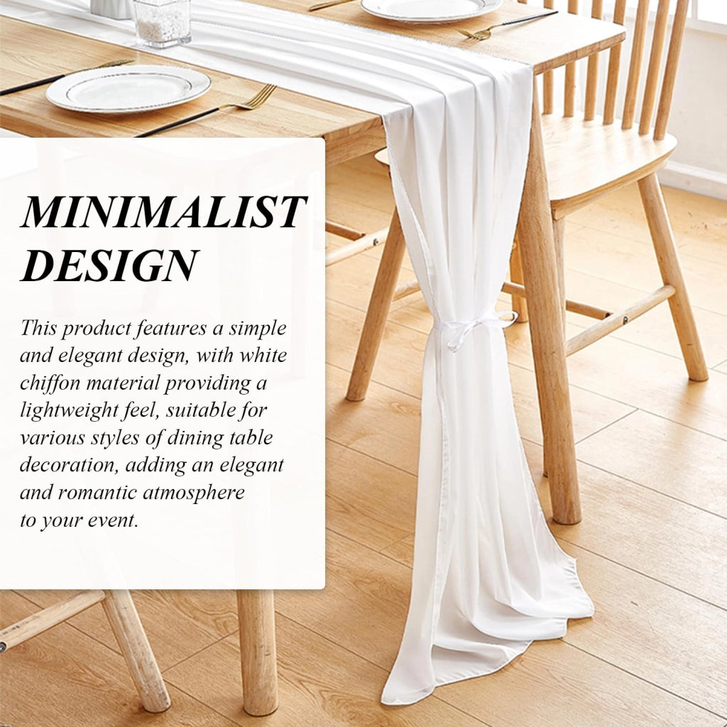 Tovaglia in chiffon bianco, 1 pezzo, semplice, leggera, ideale per matrimoni e feste