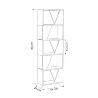 Libreria Frame 54x168 cm 5 ripiani bianca