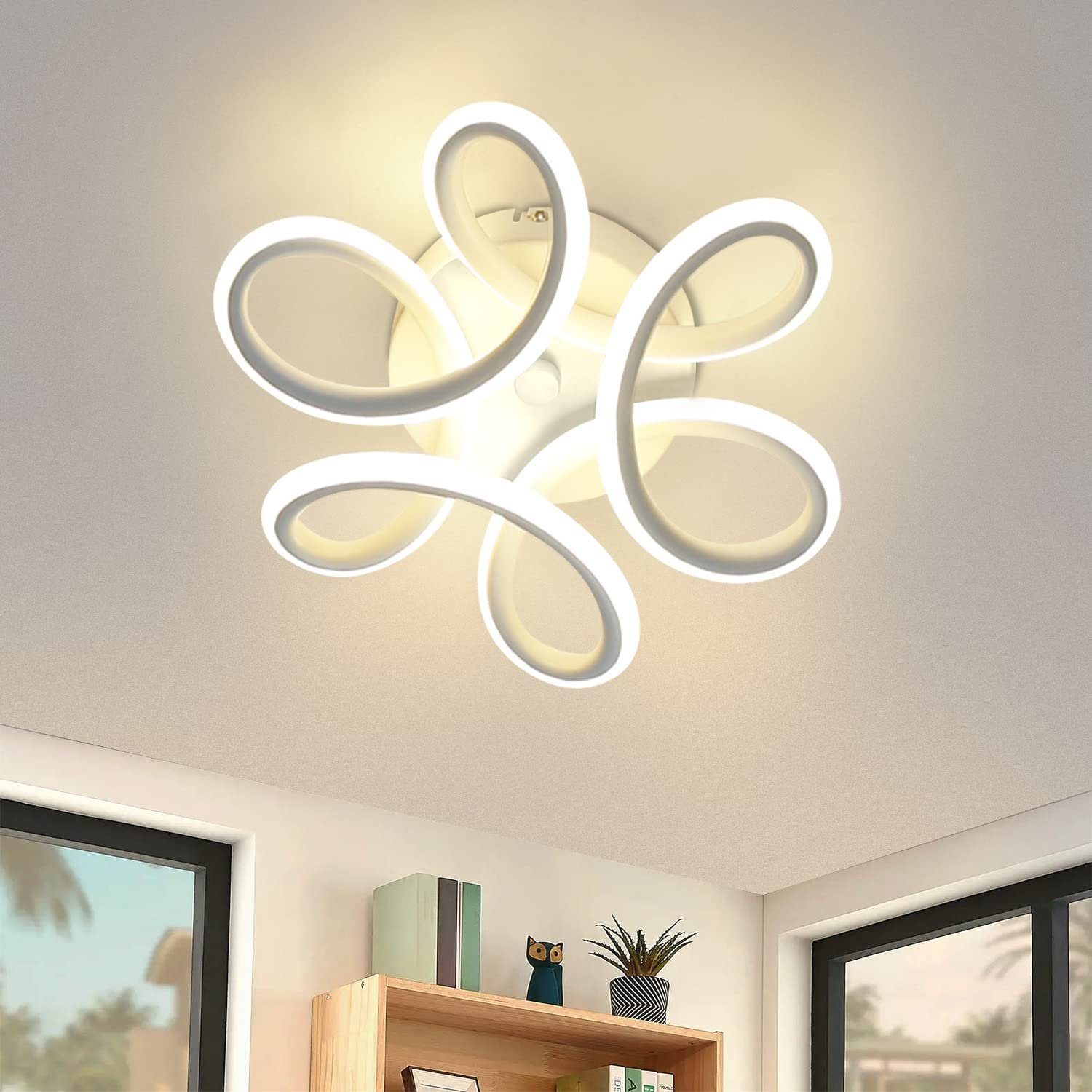 ZMH Lampada da soffitto a LED in bianco e nero dal design moderno per interni