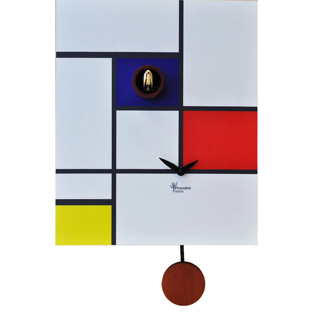 Orologio a Cucù da Parete 28X34X12Cm Pirondini Italia Around Mondrian