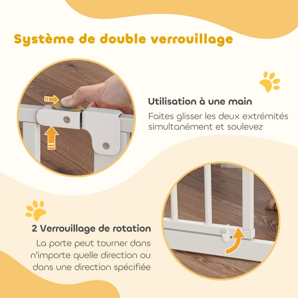 Barriera di sicurezza per cani estensibile ¨C zephmum ¨C bianco acciaio ABS 75-145x76 cm