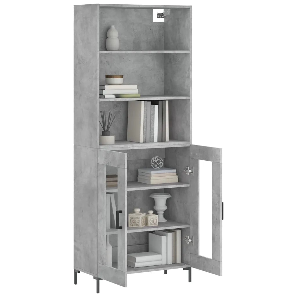 Credenza Grigio Cemento 69,5x34x180 cm in Legno Multistrato 3189321