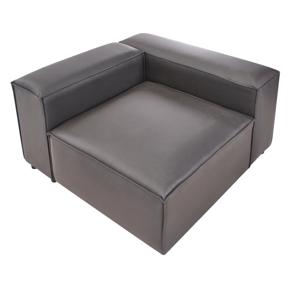 Divano angolare a 1 posto Modulo in ecopelle Nero Brande stile moderno