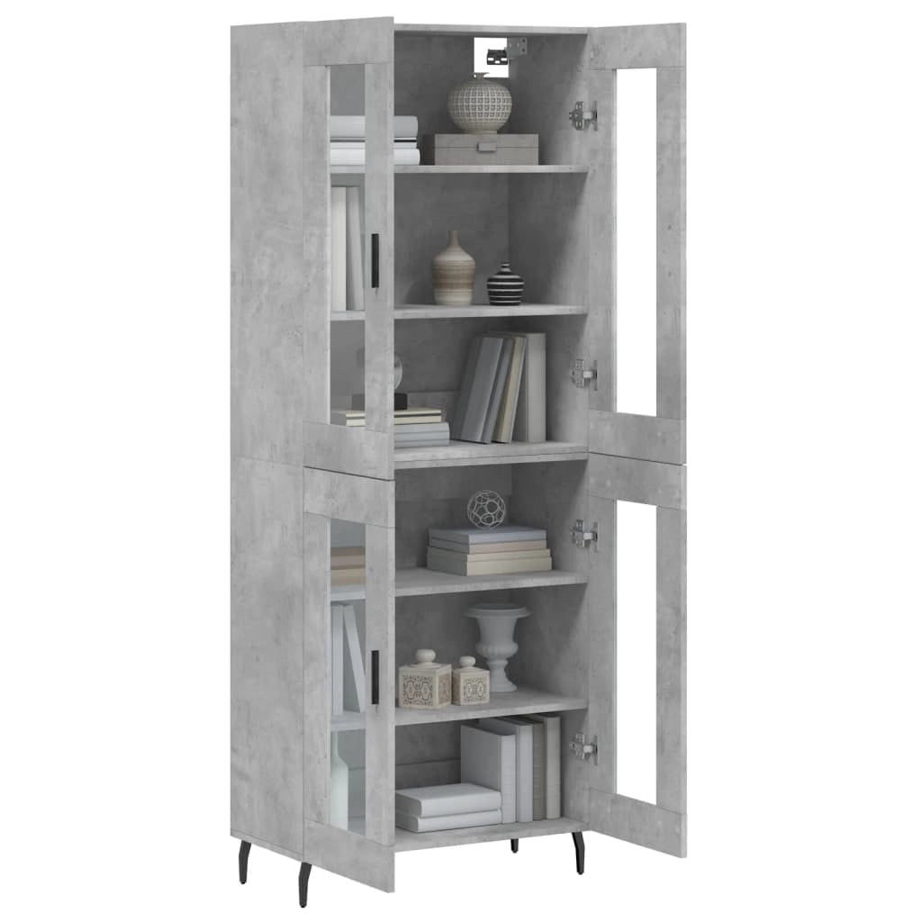 Credenza Grigio Cemento 69,5x34x180 cm in Legno Multistratocod mxl 101914