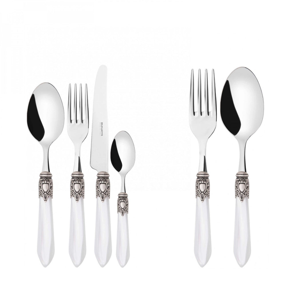 OXFORD Ghiera Argento Anticato, Posate Set 50 pz, Scatola