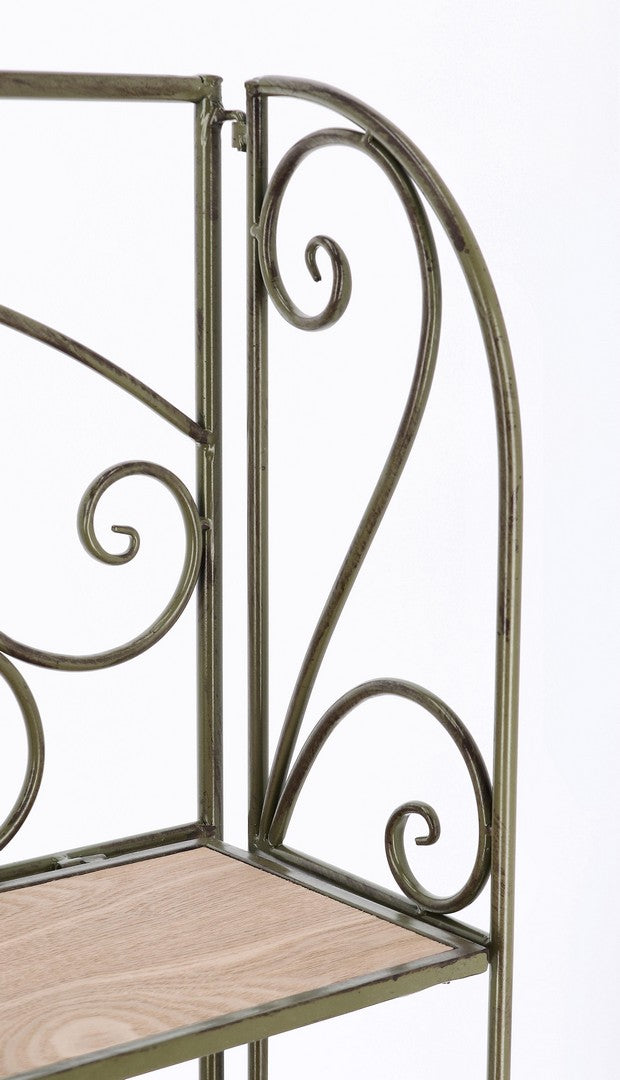 Scaffale 3 Ripiani 60x28x127 cm in Acciaio Guenda Verde Scuro