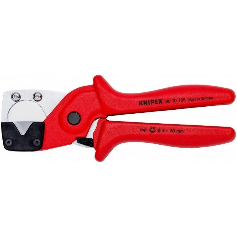 Knipex 90 10 185 Tagliatubi per Tubi Flessibili e Multistrato Diametro di Taglio da 4 a 20 mm Lama in Acciaio Speciale Temperato ad Olio Impugnatura Ergonomica in Plastica Rinforzata con Fibra di Vetro colore Rosso