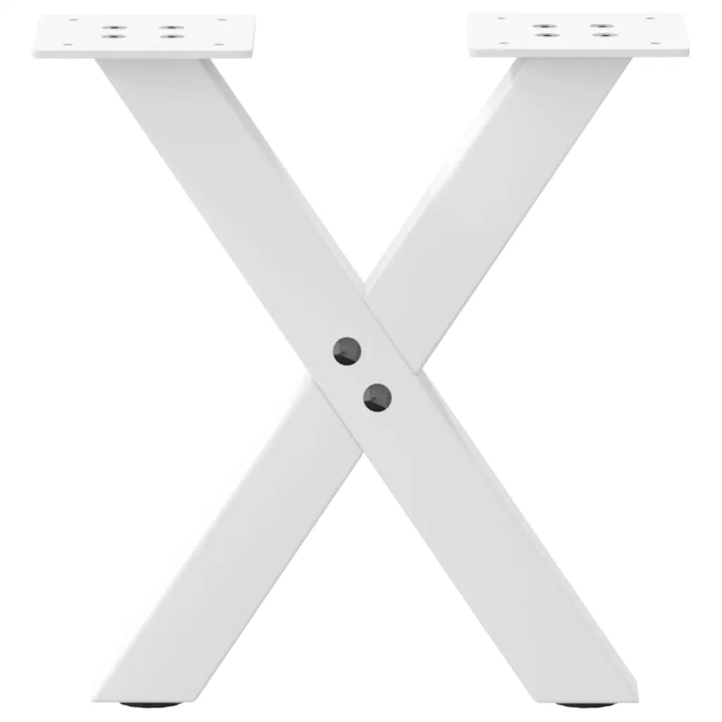 Gambe per Tavolino da Caffè a Forma di X 2 pz Bianche 30x(30-31) cm Acciaio 4012869