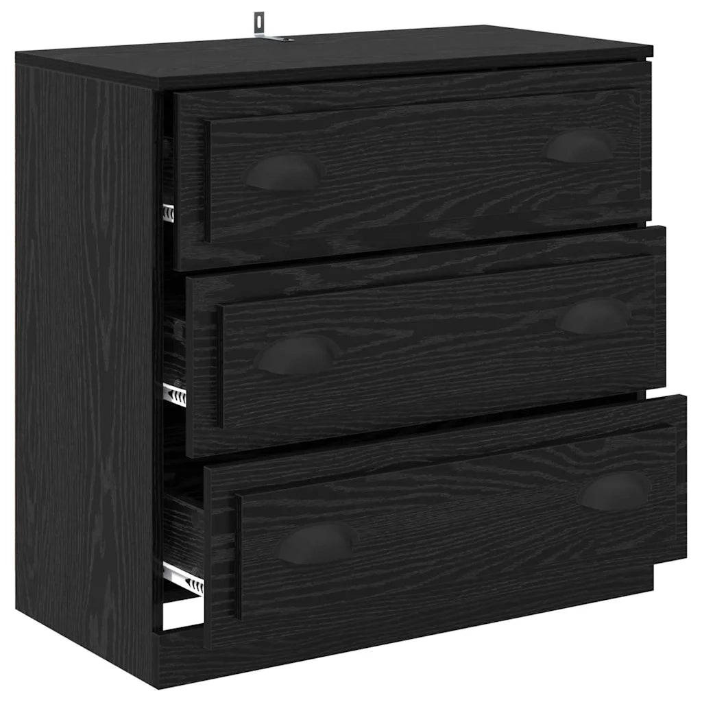 Credenza-Buffet-Armadio da cucina Rovere Nero 70 x 35,5 x 67,5 cm Legno multistrato 896192