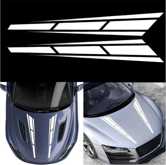 Auto Sticker a doppio - Strisce in Vinile - Lunghezza 80 cm - Larghezza 12 cm - Acqua e Umidità Resistenti - Decorazione Auto - Utilizzo Universale