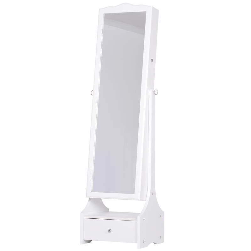 ARMADIO PORTAGIOIE A SPECCHIERA CON LUCI A LED 45 X 36 X 150 CM BIANCO