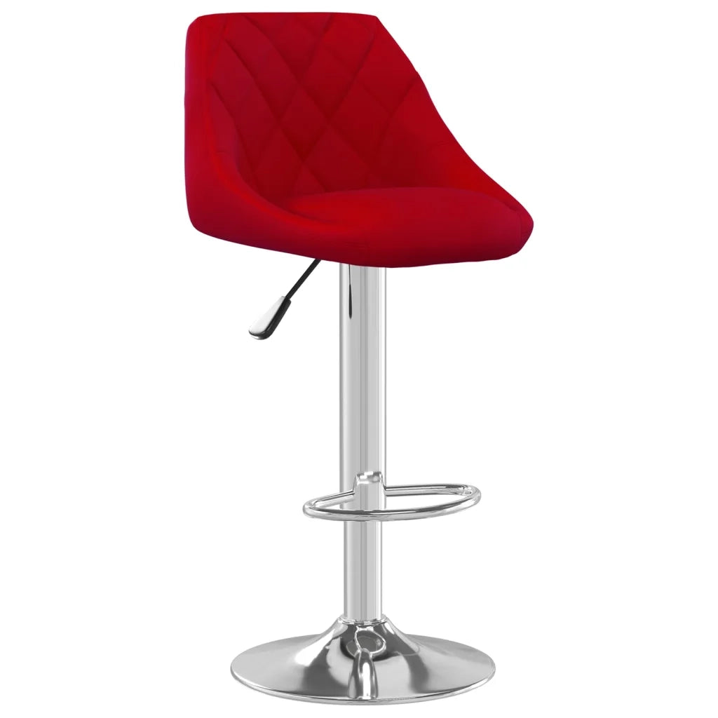 Sgabelli da Bar 2 pz Rosso Vino in Velluto cod mxl 65459