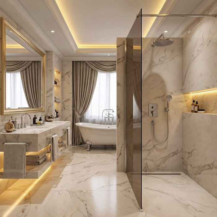 Parete Doccia Rea Flexi Brown / Chrome 80