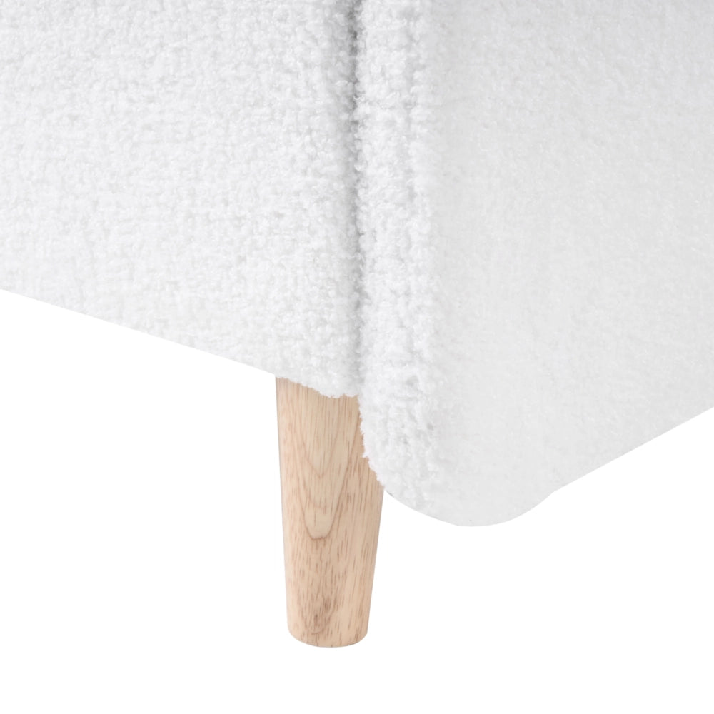 Letto singolo in bouclè bianco sporco con base a doghe 90 x 200 cm Camera da letto Bambini Camera Moderna Tradizionale