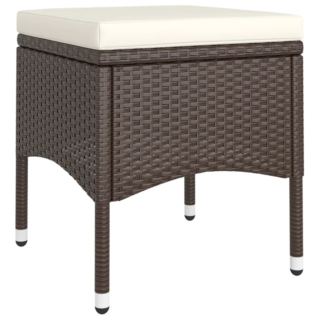 Set da Pranzo per Giardino 5 pz in Polyrattan Marrone 3058331